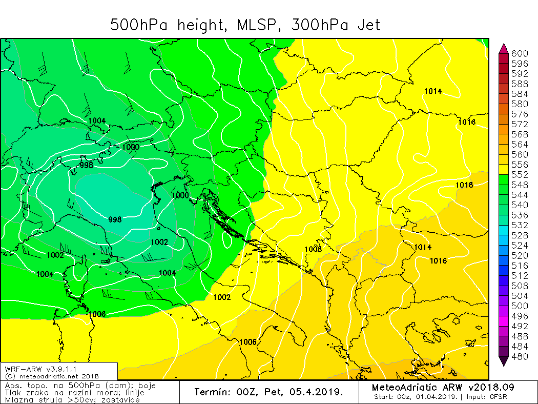 Klimatska reanaliza, travanj 2019.