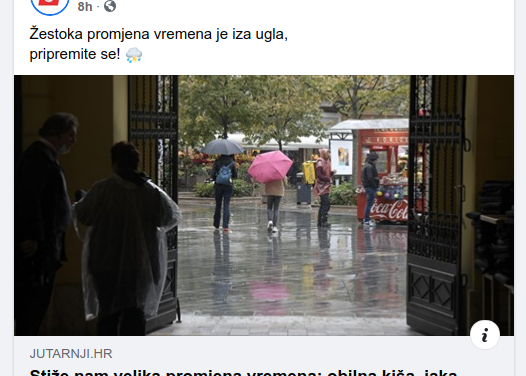 Jutarnji list: “Žestoka promjena vremena je iza ugla, pripremite se!”