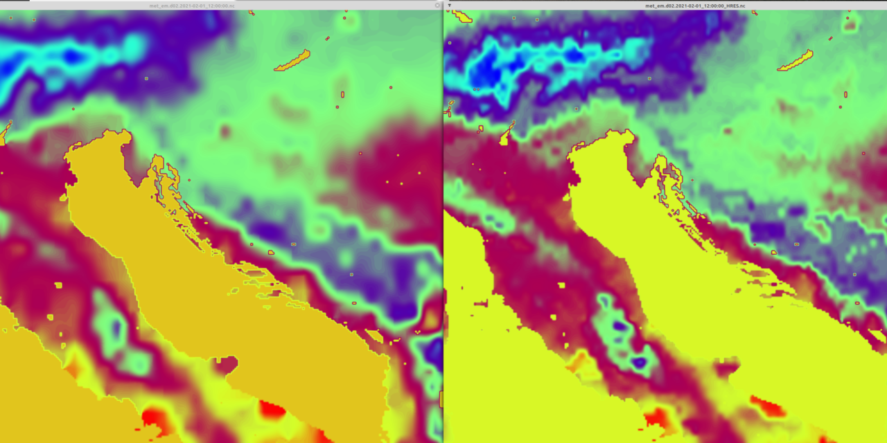 Poboljšanje ulazne rezolucije temperature i vlažnosti tla u MeteoAdriatic ARW