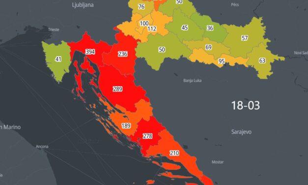 Moguća veza incidencije virusa covida i relativne vlažnosti u regiji tijekom zadnjih mjesec dana