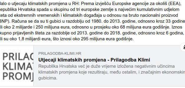 Zašto iznos štete od meteoroloških nepogoda nije pokazatelj klimatskih promjena