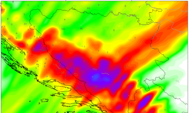 Ciklona iz središnje Europe donosi ekstremno vrijeme na Jadran i BiH u četvrtak