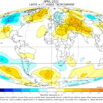 Globalna anomalija temperature (UAH, LT) za travanj 2022: +0,26°C